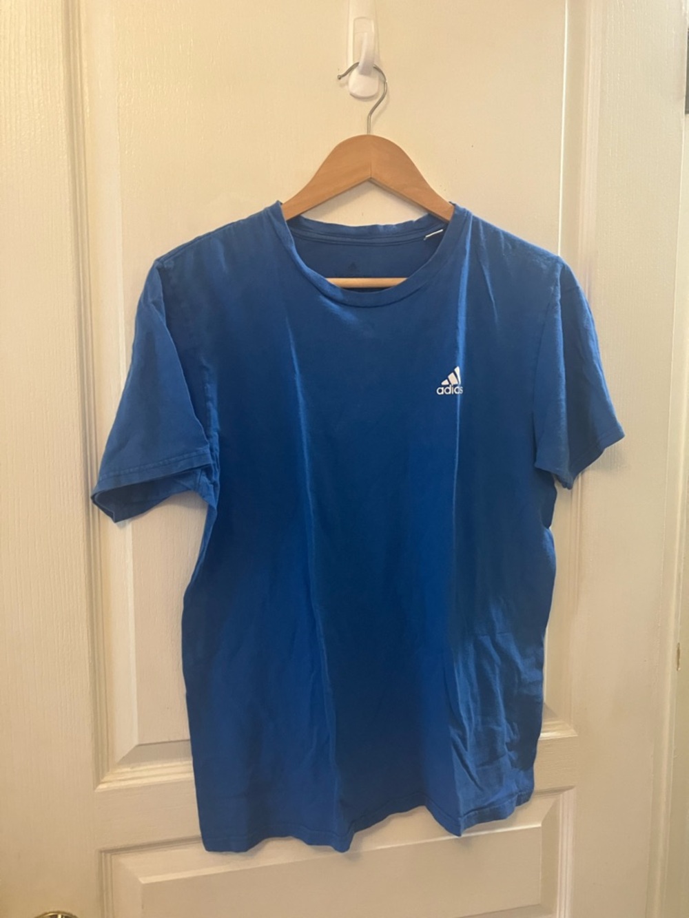 adidas Men's Royal Blue Short Sleeve Tee with White Logo
